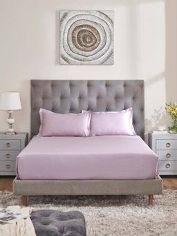 MYTRIDENT - Rose Pink Solid Bedsheet with Pillow Covers (King)