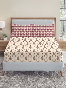 MYTRIDENT - Gulab 144Tc Bedsheet with Pillow Covers (King)