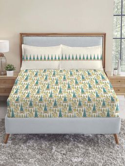 MYTRIDENT - Deodar 144Tc Bedsheet with Pillow Covers (King)