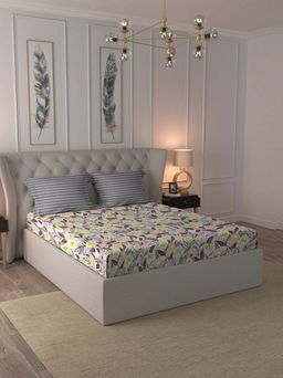 MYTRIDENT - Jasmine Purple Moments Bedsheet with Pillow Covers (Queen)