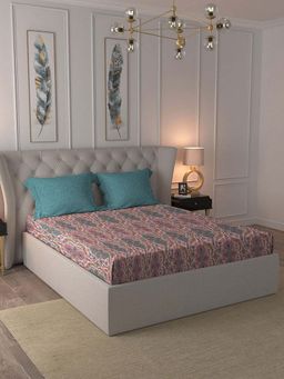 MYTRIDENT - Feza Pink Bedsheet with Pillow Covers (Double)