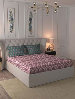 MYTRIDENT - Noor Pink Bedsheet with Pillow Covers (Double)