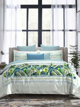 MYTRIDENT - Palm Indulgence Bedsheet with Pillow Covers (King)