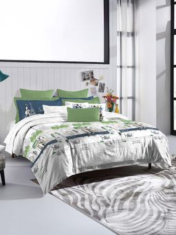 MYTRIDENT - Bonjour Paris Bedsheet with Pillow & Cushion Covers (King)