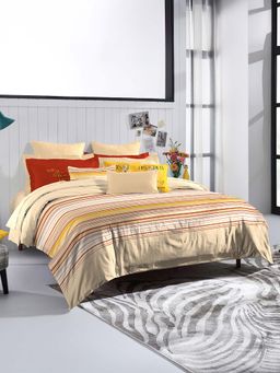 MYTRIDENT - Be My Fries Bedsheet with Pillow & Cushion Covers (King)