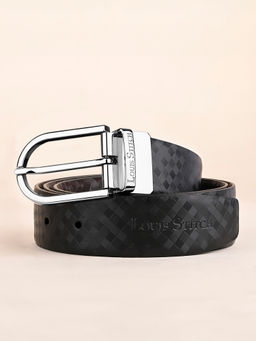 Louis Stitch - Mens Formal Black and Brown Textured Reversible Belt