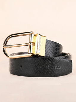 Louis Stitch - Mens Formal Black and Brown Textured Reversible Belt