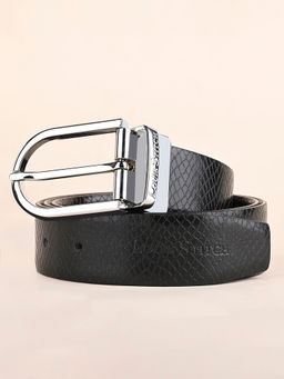 Louis Stitch - Mens Formal Black and Brown Textured Reversible Belt