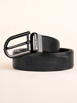 Louis Stitch - Mens Formal Black and Brown Solid Reversible Belt