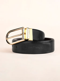 Louis Stitch - Mens Formal Black and Brown Solid Reversible Belt