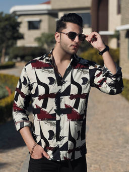 GRITSTONES - Men Multi-Color Full Sleeve Rayon Shirt