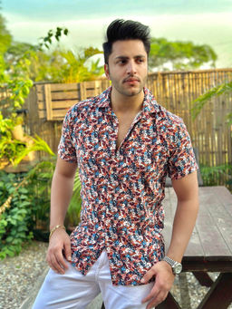 GRITSTONES - Men Multi-Color Half Sleeve Floral Print Shirt
