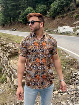 GRITSTONES - Men Tiger Printed Casual Shirt