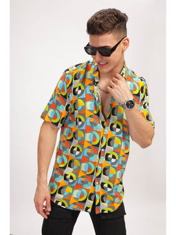GRITSTONES - Men Multi-Color Vivid Rayon Shirt