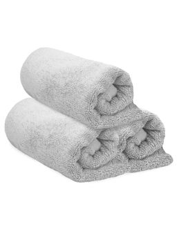 Heelium - Bamboo Hand Towel, Soft, Absorbent & Odour Free, 65x40cm, 3 Pcs, Light Grey