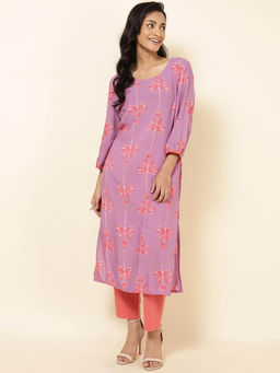 Fabindia - Indian Purple Modal Printed Kurta