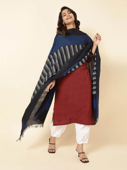 Fabindia - Navy Cotton Ikat Dupatta