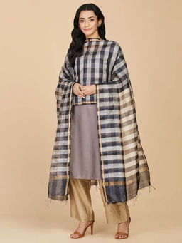 Fabindia - Black Silk Hand Woven Dupatta