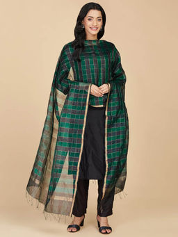 Fabindia - Green Silk Hand Woven Dupatta