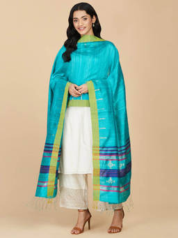 Fabindia - Turquoise Silk Jamdani Dupatta