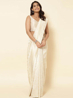 Fabindia - Natural Cotton Silk Blend Woven Saree without Blouse