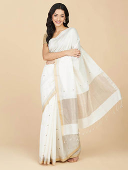Fabindia - Natural Cotton Silk Chanderi Saree without Blouse