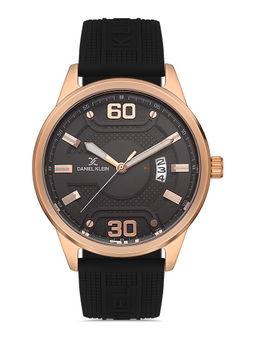 Daniel Klein - Black Color Silicone Strap Watch for Men DK.1.13063-5