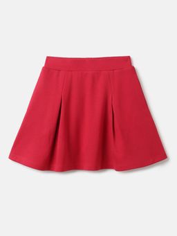 United Colors of Benetton - Red Regular Fit Mid Rise Solid Skirt