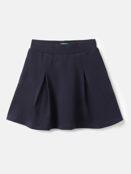 United Colors of Benetton - Black Regular Fit Mid Rise Solid Skirt