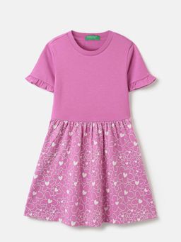 United Colors of Benetton - Lavender Regular Fit Round Neck Floral Dress