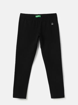 United Colors of Benetton - Black Regular Fit Mid Rise Solid Leggings
