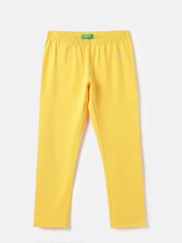 United Colors of Benetton - Yellow Regular Fit Mid Rise Solid Leggings