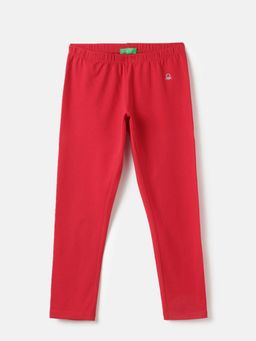 United Colors of Benetton - Red Regular Fit Mid Rise Solid Leggings