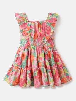 United Colors of Benetton - Pink Regular Fit Round Neck Floral Dress