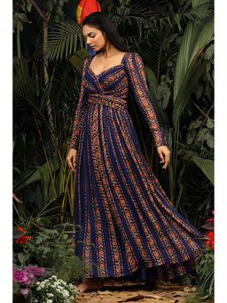 Baise Gaba - Raina Floral Navy Blue Maxi Dress