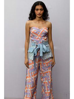 Nirmooha - Geometric Print Tube Drape Jumpsuit