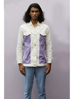 Nirmooha - White Panel Denim Jacket