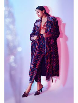Nirmooha - Printed Women Velvet Trench