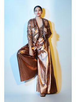 Nirmooha - Bronze Metallic Short Jacket