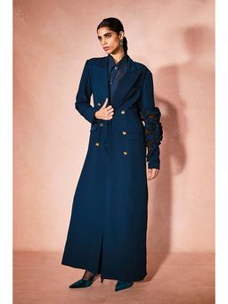 Nirmooha - Midnight Blue Solid Trench
