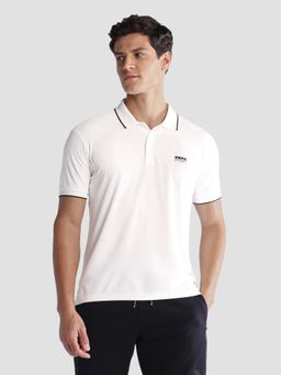U.S. POLO ASSN. - Men White Solid Regular Fit Active Polo T-shirt