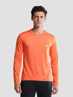 U.S. POLO ASSN. - Men Orange Full Sleeves Regular Fit Active T-shirt