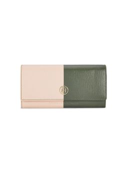 Tommy Hilfiger - Lily Womens Pink and Green Printed Flap Wallet