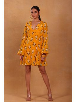Masaba - Yellow Canary Blossom Skater Dress