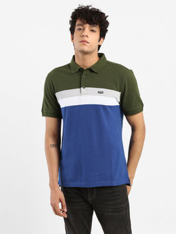 Levi's - Blue-mossy Green Colorblock Polo T-shirts