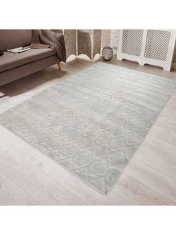 Saral Home - Grey Microfiber Anti Skid Carpet 180x270 Cm