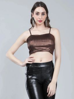 ANNY - Women Copper Bralette Cami Crop Top