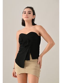 ANNY - Women Black Acid Muse Denim Top