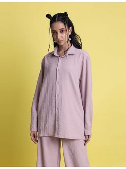 Bene Kleed - Women Relaxed Fit Casual Lavender Shirt