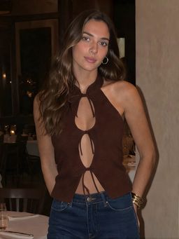 Don’t be basic - Women Brown Solid Sleeveless Top